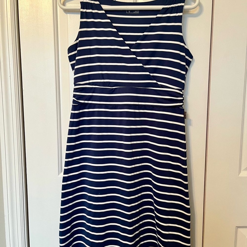 Eddie Bauer Striped Navy and White Dress